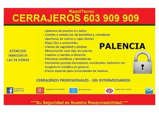 Cerrajeros Palencia 603 909 909