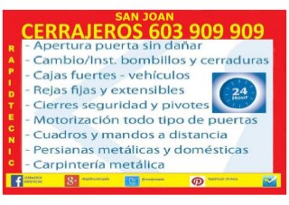 Cerrajeros Sant Joan 603 909 909
