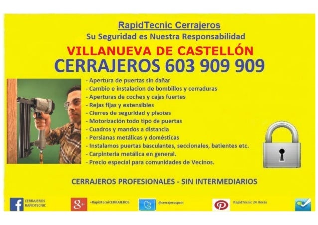 Cerrajeros Villanueva De Castellon 603 932 932