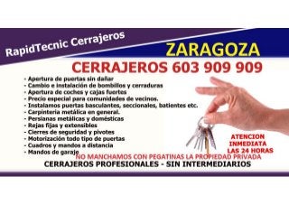Cerrajeros Zaragoza 603 909 909 baratos