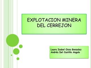 EXPLOTACION MINERA
DEL CERREJON
Laura Isabel Ossa Gonzalez
Andrés Del Castillo Angulo
 