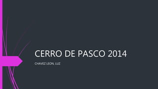 CERRO DE PASCO 2014 
CHAVEZ LEON, LUZ 
 