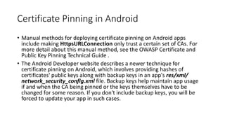 Certificate pinning in android applications | PPTX