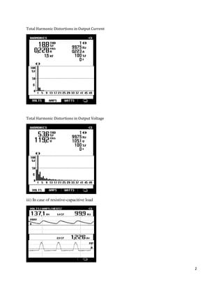 2
Total Harmonic Distortions in Output Current
Total Harmonic Distortions in Output Voltage
iii) In case of resistive-capacitive load
 