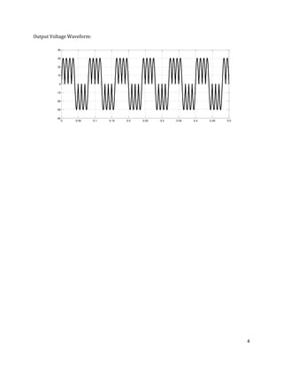 4
Output Voltage Waveform:
0 0.05 0.1 0.15 0.2 0.25 0.3 0.35 0.4 0.45 0.5
-40
-30
-20
-10
0
10
20
30
40
Time
 