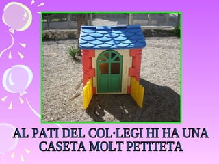 AL PATI DEL COL·LEGI HI HA UNA  CASETA MOLT PETITETA 