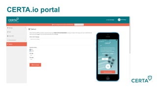 CERTA.io portal
 