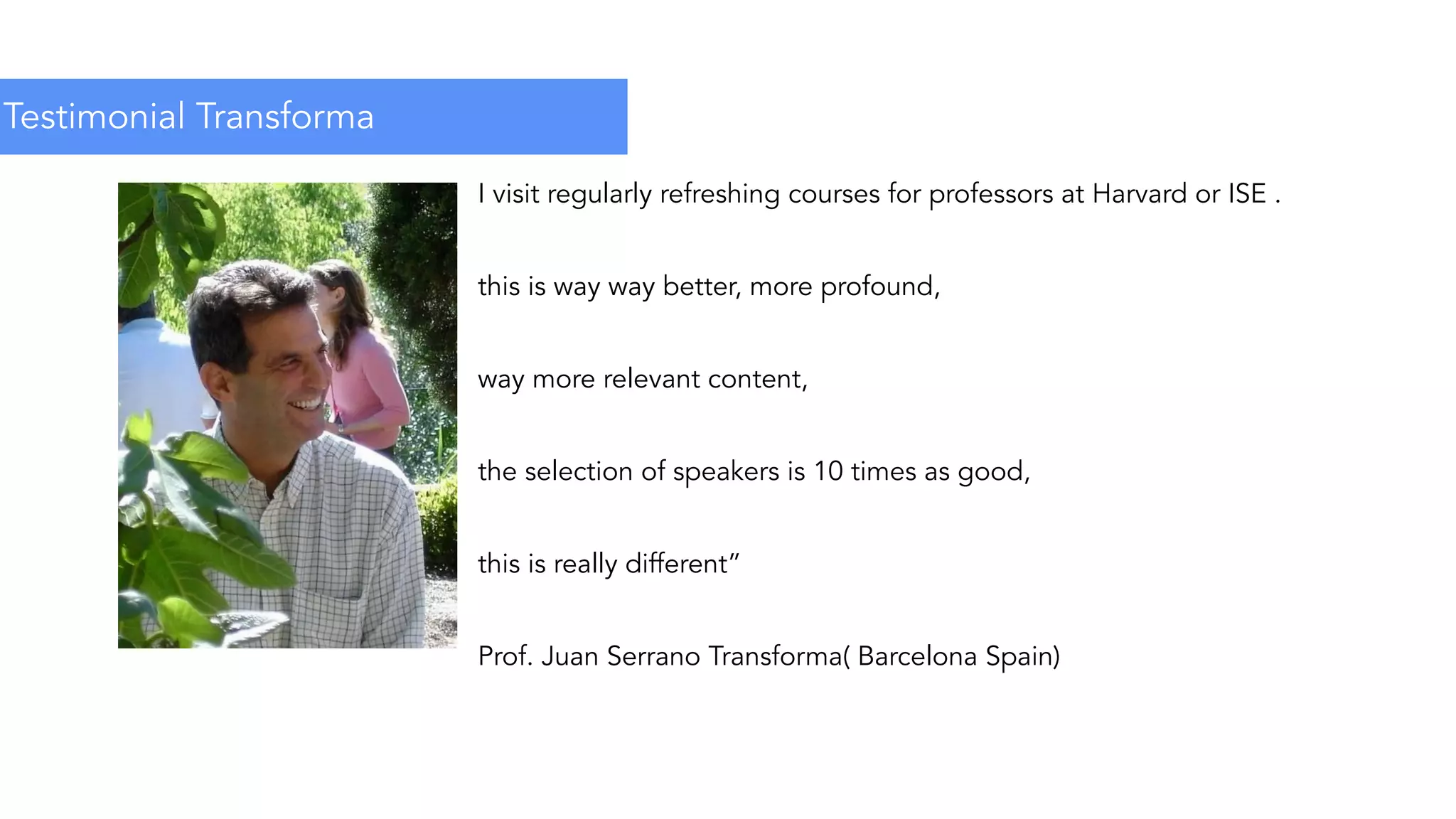 You are invited to participate in a group of people that will
lift you out of your comfort zone.
Break through paradigms and orthodoxies.
LEARNING BY SHARING
CENTRE FOR
THE
EXPERIENCE
ECONOMY
 