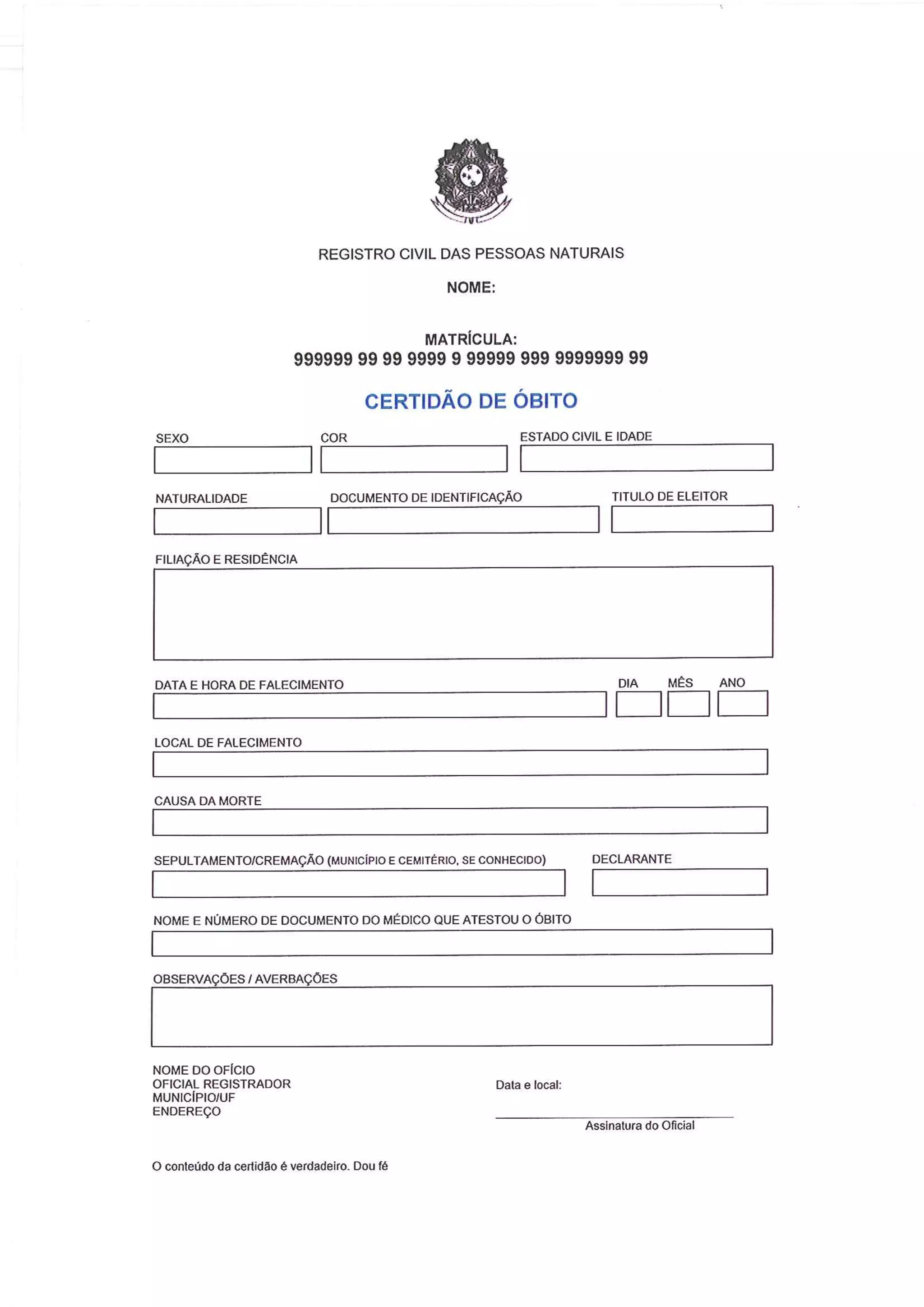 Novos modelos de certidão | PDF