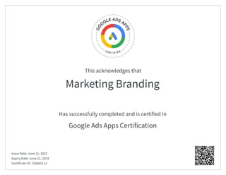 certificacion google ads apps junio 2023 | PDF