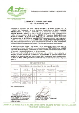 Certificacion De Pruebas Con Mpg Caps 2008
