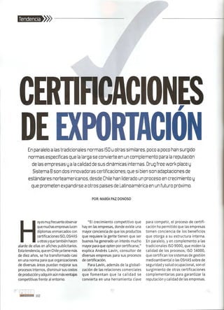 Certificaciones de exportación global partners