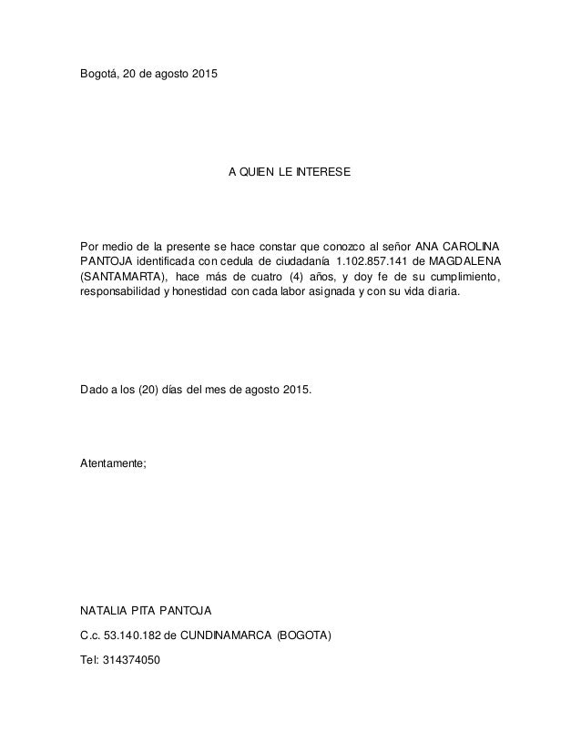 Certificacion personal