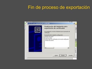 Fin de proceso de exportación 