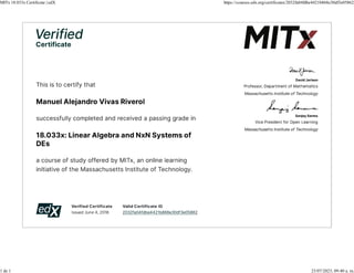 MITx 18.033x Certificate | edX https://courses.edx.org/certificates/2032fa04fdbe4421b868e30df3e05862
1 de 1 23/07/2023, 09:40 a. m.
 