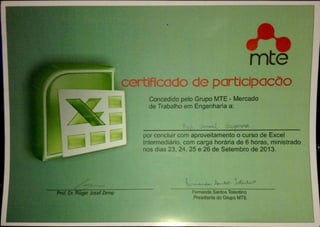 Certificado - Excel MTE