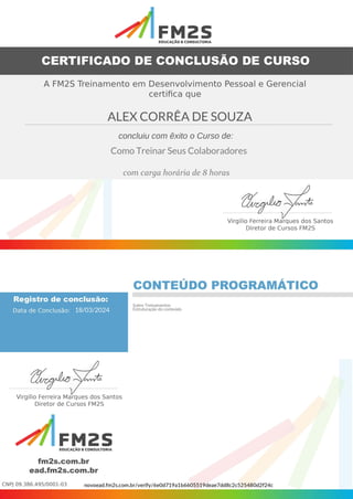 Certificado - FM2S - Alex Corrêa de Souza - Como Treinar Seus Colaboradores .pdf