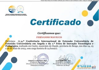 Certificado de Participação de Fernando Maviuco