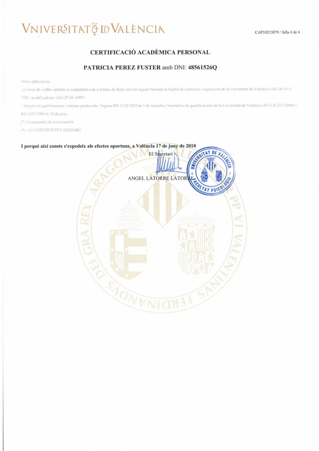 Certificado académico