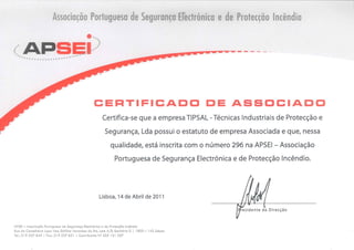 Certificado Associado APSEI - TIPSAL