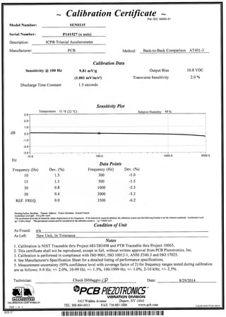 Certificado calibração acelerômetro   sen021 f - p141527 - p1