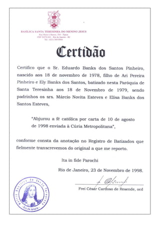 CERTIFICADO DE APOSTASIA (Eduardo Banks dos Santos Pinheiro)