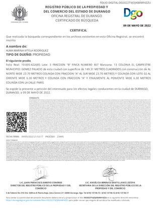 Certificado de Búsqueda