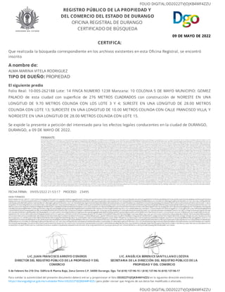 Certificado de Búsqueda