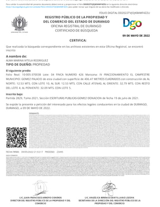 Certificado de Búsqueda