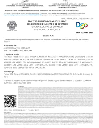 Certificado de Búsqueda