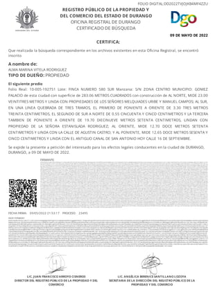 Certificado de Búsqueda