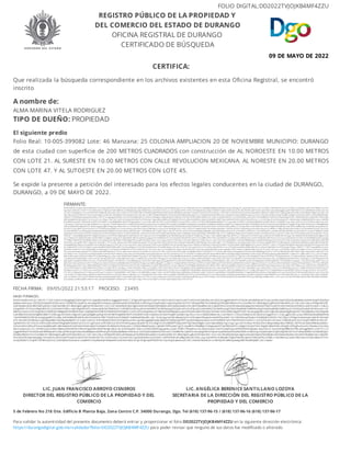 Certificado de Búsqueda