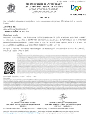 Certificado de Búsqueda
