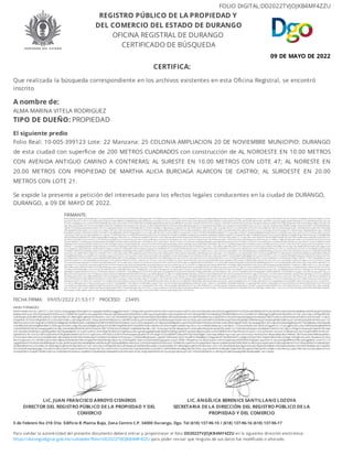 Certificado de Búsqueda