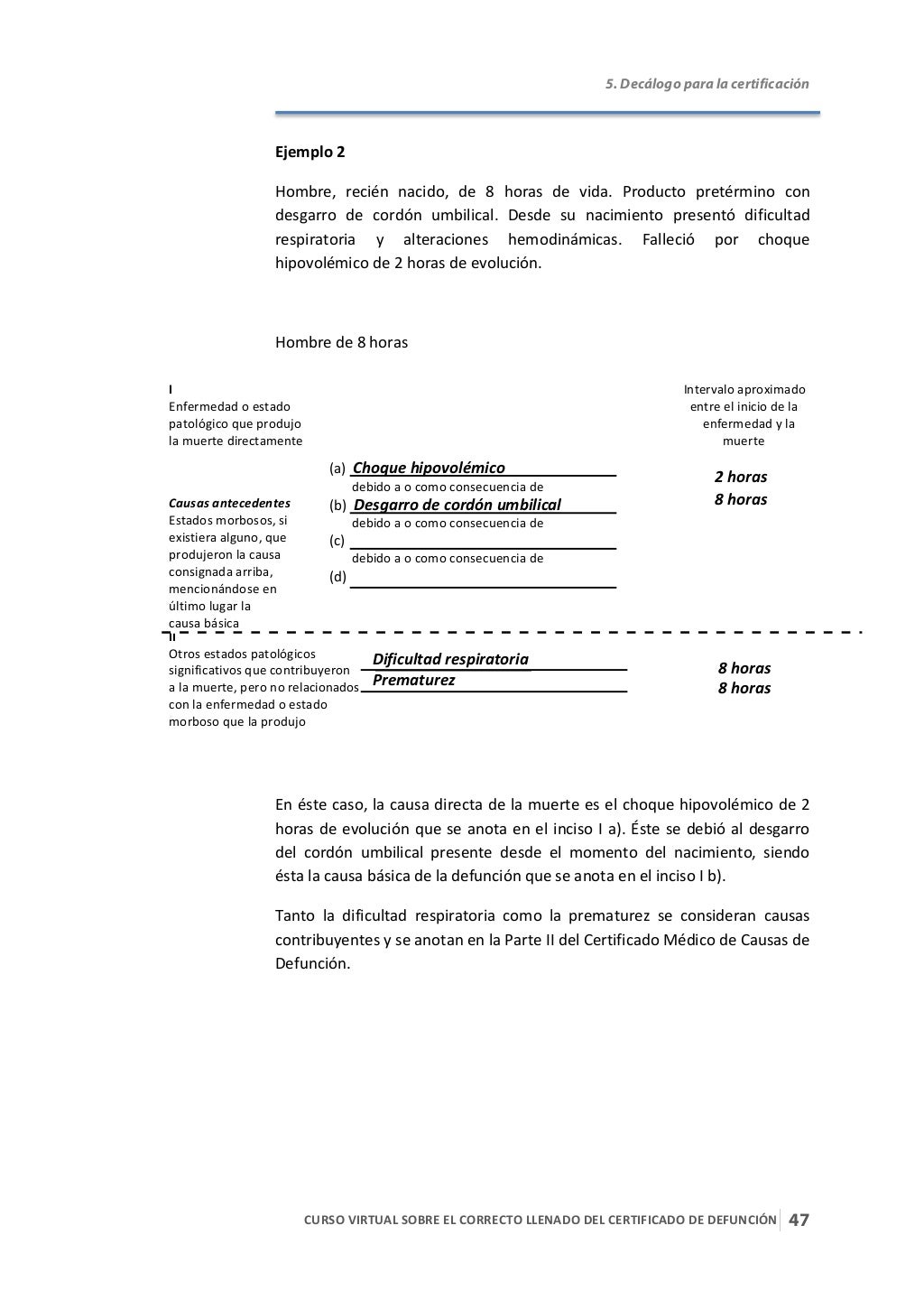 Certificado de defunciòn correcto llenado
