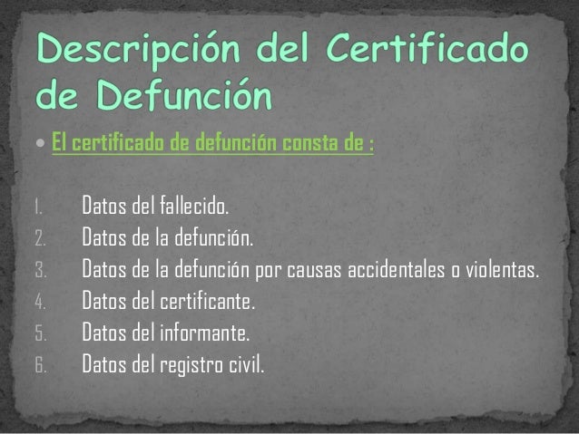 Certificado defuncion