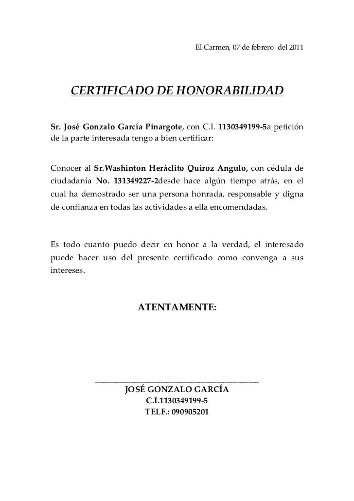 Certificado de honor