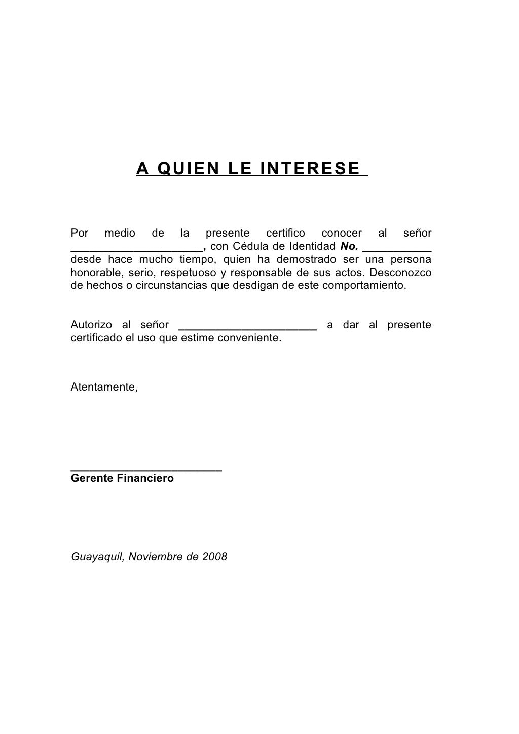 Certificado De Honorabilidad
