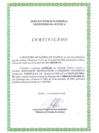 Certificado de ultilidade pública