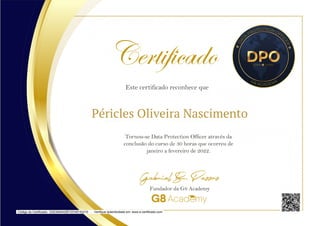 Péricles Oliveira Nascimento
Powered by TCPDF (www.tcpdf.org)
Código do Certificado: 1202384A429F33748152210 · Verifique autenticidade em: www.e-certificado.com
 