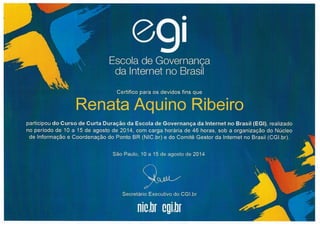 Certificado escola de governanca de internet no brasil cgi