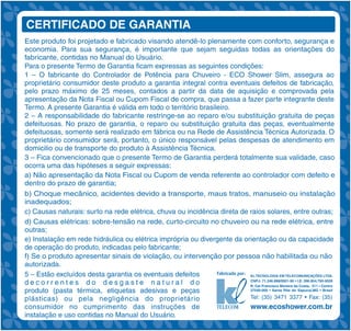 Certificado garantia