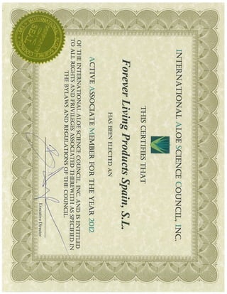 Certificado IASC 2012