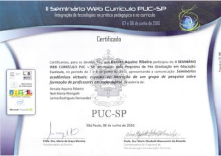 Certificado II Web Currículo
