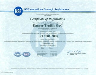Danper - Certificado ISO 9001