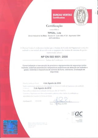 Certificado ISO9001 - TIPSAL