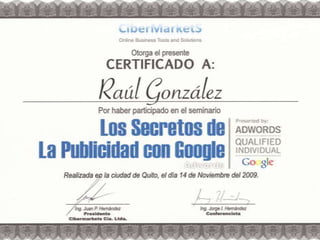 Certificados: Raúl González