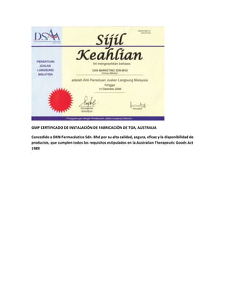 CERTIFICADOS NACIONALES E INTERNACIONALES DE DXN | DOCX