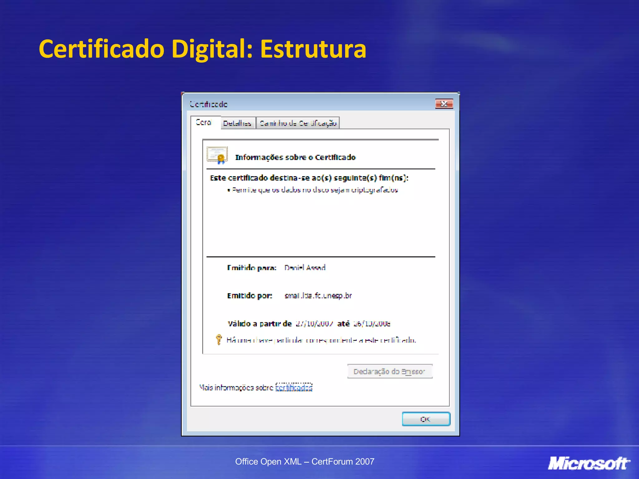 Certificado Digital: Estrutura 