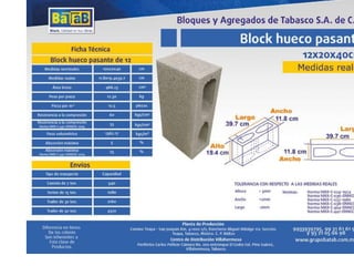 Certificados de calidad de block batab